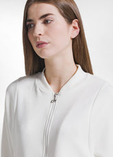COMPLETO BOMBER FULL ZIP E PANTALONI PLISSETTATI IN MODAL BIANCO - | DEHA