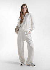 COMPLETO BOMBER FULL ZIP E PANTALONI PLISSETTATI IN MODAL BIANCO - Everyday Sets | DEHA