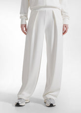 COMPLETO BOMBER FULL ZIP E PANTALONI PLISSETTATI IN MODAL BIANCO - | DEHA