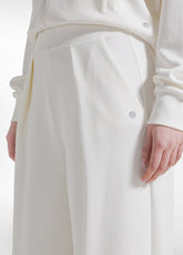 PANTALONI PLISSETTATI IN MODAL BIANCO - MILK WHITE | DEHA