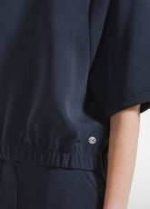 COMPLETO FELPA A MANICHE CORTE E GONNA IN MODAL NERO - | DEHA