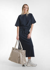 COMPLETO FELPA A MANICHE CORTE E GONNA IN MODAL NERO - Everyday Sets | DEHA