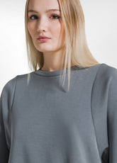 Modal Short-Sleeve Sweatshirt - Green - TEAL GREEN | DEHA