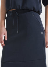 COMPLETO FELPA A MANICHE CORTE E GONNA IN MODAL NERO - Everyday Sets | DEHA