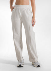 SET AUS SATINIERTEM POLO-SWEATSHIRT UND GERADER HOSE MIT BEIGE-VERLAUFSEFFEKT - | DEHA