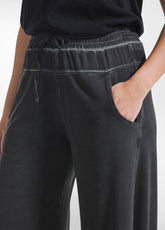 PANTALONI A VITA BASSA CON DETTAGLI SATINATI NERO - BLACK | DEHA