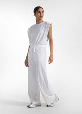 TUTA JUMPSUIT IN JERSEY CON APERTURA SUL RETRO BIANCO - Cotone Organico | DEHA