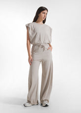 Jersey Jumpsuit With Back Opening - Beige - CLAY BEIGE | DEHA