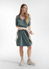 ABITO IN JERSEY VERDE - TEAL GREEN | DEHA