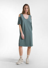 ABITO IN JERSEY VERDE - TEAL GREEN | DEHA