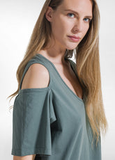 ABITO IN JERSEY VERDE - TEAL GREEN | DEHA