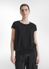COMPLETO TOP E PANTALONI PALAZZO IN MISTO SETA-COTONE NERO - | DEHA