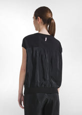 COMPLETO TOP E PANTALONI PALAZZO IN MISTO SETA-COTONE NERO - | DEHA