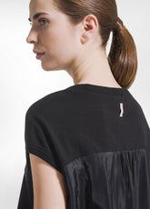 COMPLETO TOP E PANTALONI PALAZZO IN MISTO SETA-COTONE NERO - | DEHA