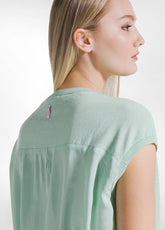 TOP IN SETA COMBINATA VERDE - JADE GREEN | DEHA