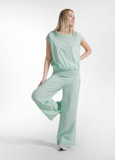 COMPLETO TOP E PANTALONI PALAZZO IN MISTO SETA-COTONE VERDE - Everyday Sets | DEHA
