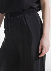 COMPLETO TOP E PANTALONI PALAZZO IN MISTO SETA-COTONE NERO - Everyday Sets | DEHA