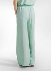 COMPLETO TOP E PANTALONI PALAZZO IN MISTO SETA-COTONE VERDE - Everyday Sets | DEHA
