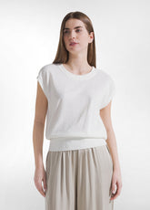 TOP SPORTIVO STRETCH ADERENTE BIANCO - MILK WHITE | DEHA