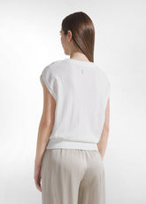 TOP SPORTIVO STRETCH ADERENTE BIANCO - MILK WHITE | DEHA