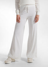 PANTALONI PALAZZO IN MAGLIERIA BOUCLE' BIANCO - MILK WHITE | DEHA