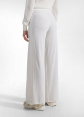 PANTALONI PALAZZO IN MAGLIERIA BOUCLE' BIANCO - MILK WHITE | DEHA