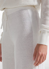 PANTALONI PALAZZO IN MAGLIERIA BOUCLE' BIANCO - MILK WHITE | DEHA
