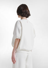 SET WITH SWEATSHIRT AND BERMUDA SHORTS IN WHITE COTTON SCUBA - | DEHA