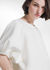 SET WITH SWEATSHIRT AND BERMUDA SHORTS IN WHITE COTTON SCUBA - | DEHA