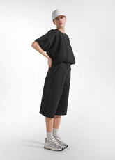 COMPLETO FELPA E BERMUDA IN SCUBA DI COTONE NERO - Tute e Set Coordinati | DEHA