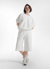 COMPLETO FELPA E BERMUDA IN SCUBA DI COTONE BIANCO - Tute e Set Coordinati | DEHA
