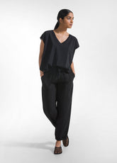 T-SHIRT LOOSE-FIT IN JERSEY ORGANICO NERO - BLACK | DEHA
