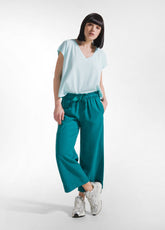 T-SHIRT LOOSE-FIT IN JERSEY ORGANICO BLU - AQUA BLUE | DEHA