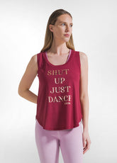 TOP CON STAMPA GRAFICA IN JERSEY ORGANICO ROSSO - CHERRY RED | DEHA