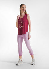 TOP CON STAMPA GRAFICA IN JERSEY ORGANICO ROSSO - CHERRY RED | DEHA