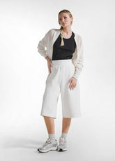 Baumwoll-Sweatshirt Mit Zipper Und Mesh-Effekt - W - MILK WHITE | DEHA