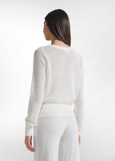 MAGLIA IN COTONE EFFETTO RETE BIANCO - MILK WHITE | DEHA