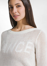MAGLIA IN COTONE EFFETTO RETE BIANCO - MILK WHITE | DEHA