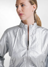 BOMBER CON COLLO ALTO CON DETTAGLI METALLICI GRIGIO - METALLIC SILVER | DEHA