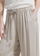 PANTALONI PALAZZO IN SATIN BEIGE - CLAY BEIGE | DEHA