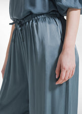 Satin Palazzo Pants - Green - TEAL GREEN | DEHA