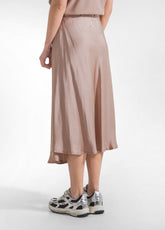 GONNA IN SATIN MARRONE - KHAKI BROWN | DEHA