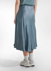 GREEN SATIN TOP AND SKIRT SET - | DEHA