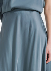 COMPLETO TOP E GONNA IN SATIN VERDE - Tute e Set Coordinati | DEHA
