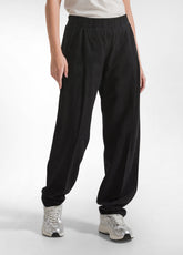 PANTALONI PLISSETTATI IN LINO FIAMMATO NERO - BLACK | DEHA