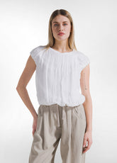 Light Cotton Top With Silk Layers - White - Shirts & Blouses | DEHA