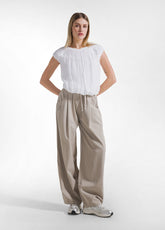 Light Cotton Top With Silk Layers - White - Shirts & Blouses | DEHA