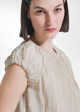 TOP IN COTONE LEGGERO CON STRATI IN SETA BEIGE - CLAY BEIGE | DEHA