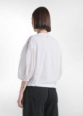 T-SHIRT AMPIA IN COTONE E SETA CON STRATI SOVRAPPOSTI BIANCO - WHITE | DEHA