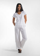 T-SHIRT IN COTONE CON DETTAGLI IN SETA BIANCO - Leisurewear | DEHA